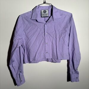 Vintage Redeux Periwinkle Cropped Button Down Shirt
